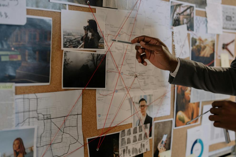 Investigation, clue board