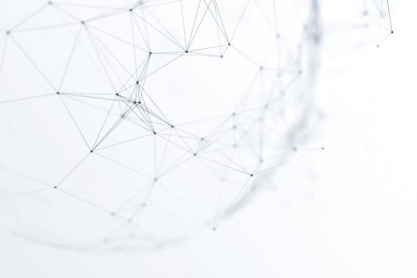abstract futuristic network lines on a white background